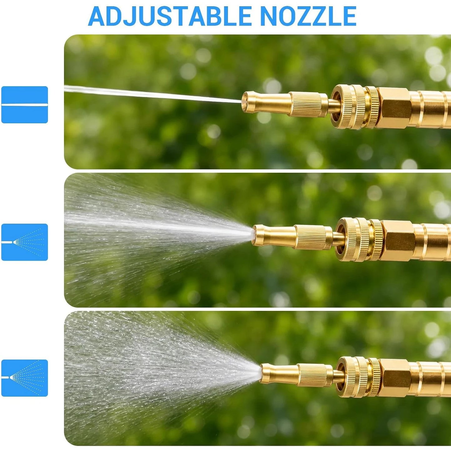 HiMISS Heavy Duty Stainless Steel Garden Hose With Brass Nozzle