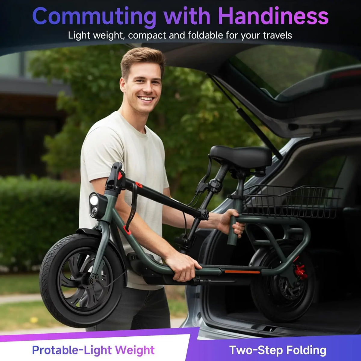 TST C10 Folding Electric Scooter For Adults With Seat