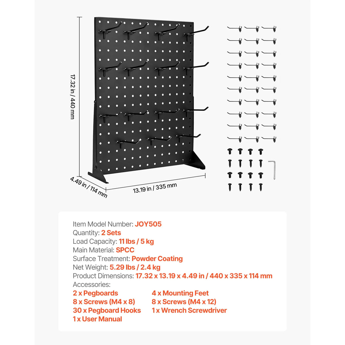 SucceBuy Steel Pegboard Display Stand With Hooks For Retail Space