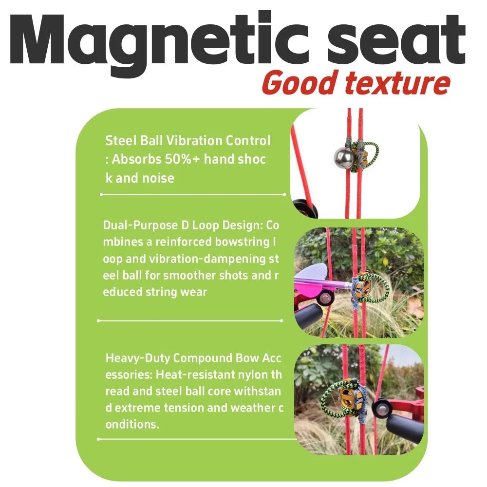 1pc Archery Magnetic Seat Aluminum Alloy With D Loop Dual-use Arrow Steel Ball Shooting Base For Compound Bow Hunting Target Accessories