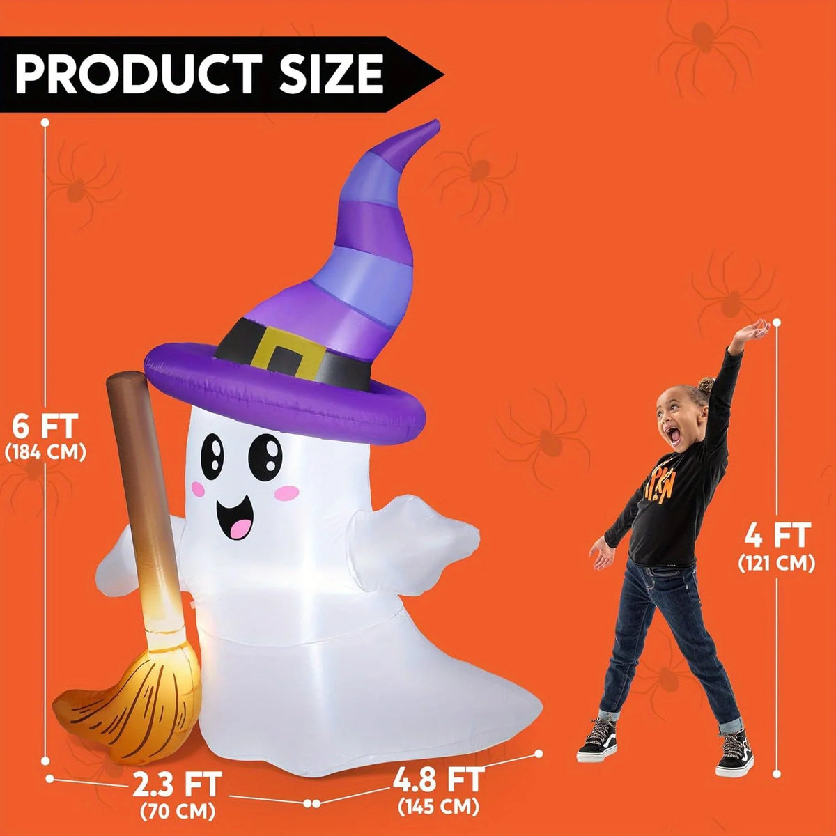 Joyfy LED Ghost Outdoor Inflatable Halloween Seasonal Yard Decor