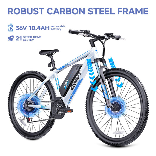 QNUT 1000W Peak Electric Mountain Bike With 10Ah Removable Battery