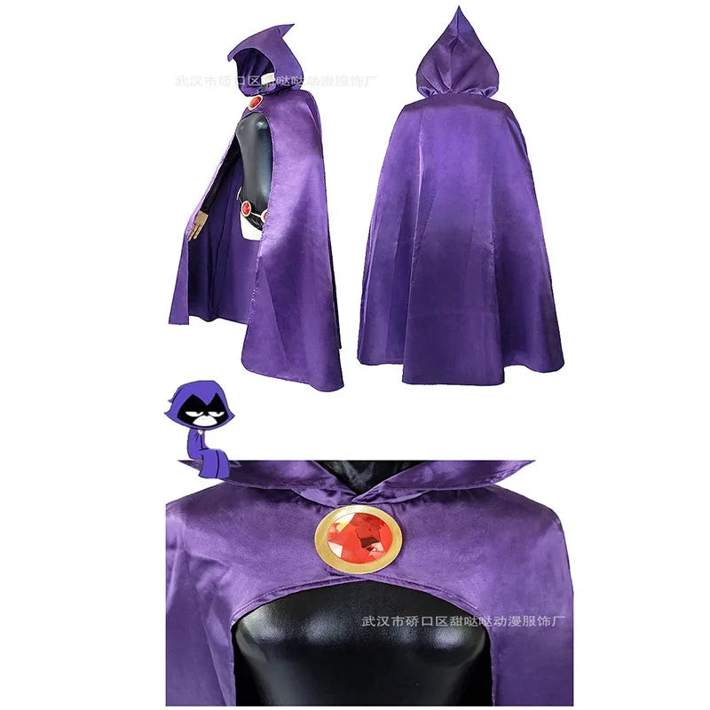 Anime Gothic Witch Cosplay Costume With Hooded Cape