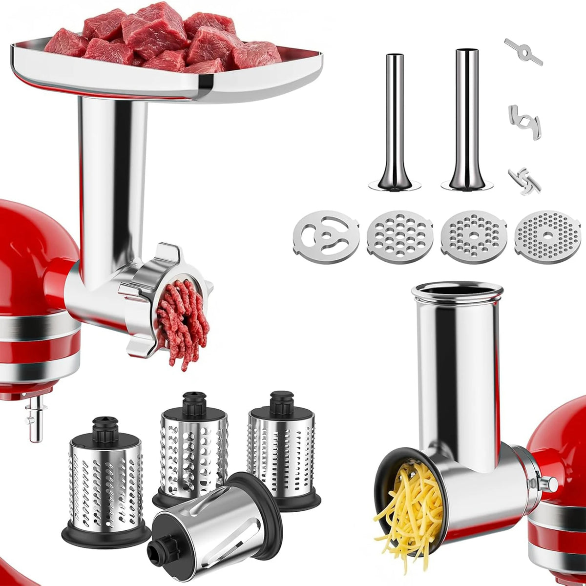 KitchenAid Stainless Steel Meat Grinder And Cheese Grater Set