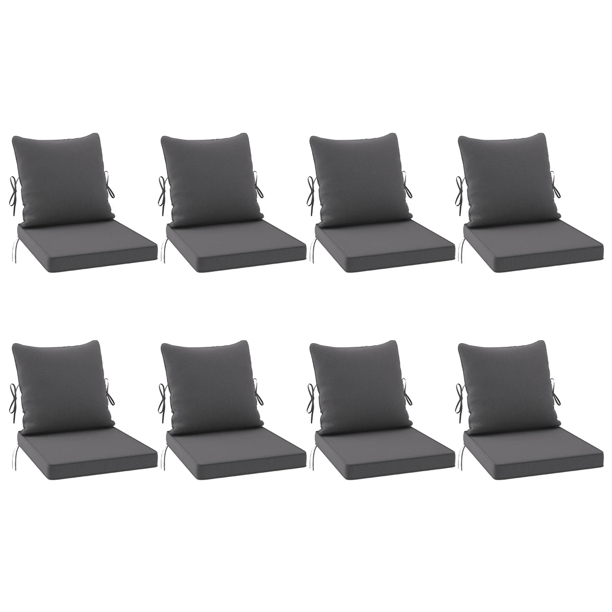 Outdoor Chair Cushions Set of 2, 24"× 24" Outdoor Sofa Replacement Cushions with Removable Cover for Patio Furniture