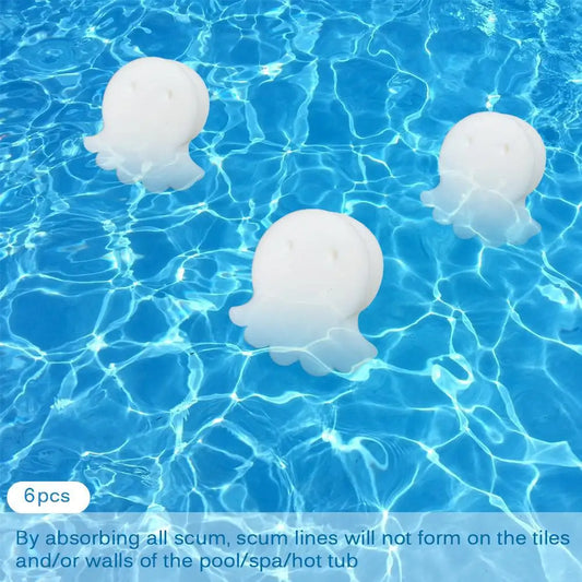 Swimming Pool Spa Pond Tub Accessories 6x Swimming Pool Octopus Oil Absorbing Filter Sponge SPA Floating Cleaning Tools
