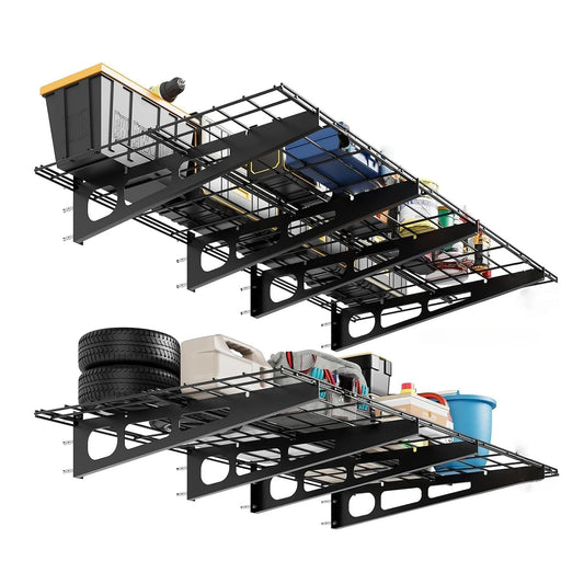 Hismiss Wall Mount Garage Shelving Heavy Duty Metal Storage Rack
