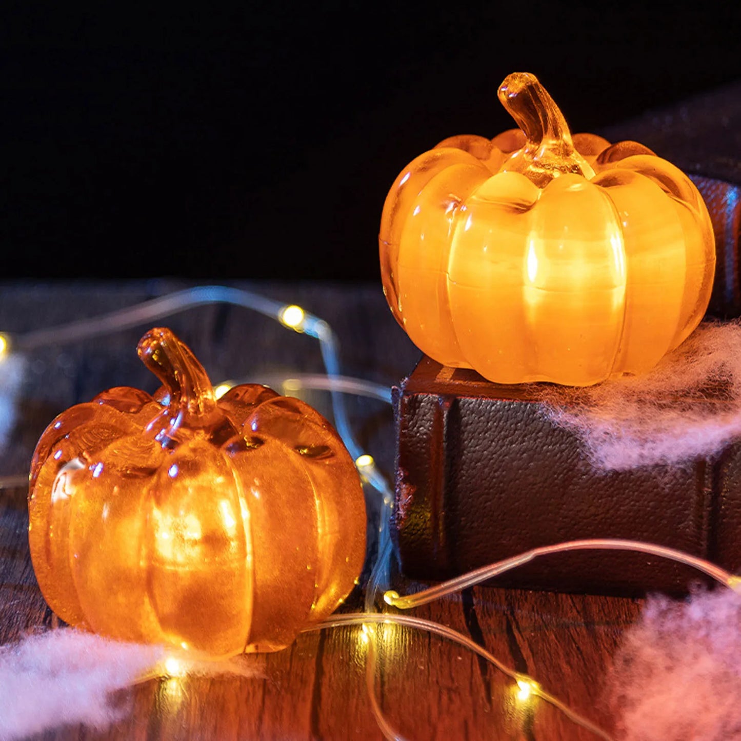 Battery Operated LED Pumpkin Decorative Lights For Holiday Tabletop Decor