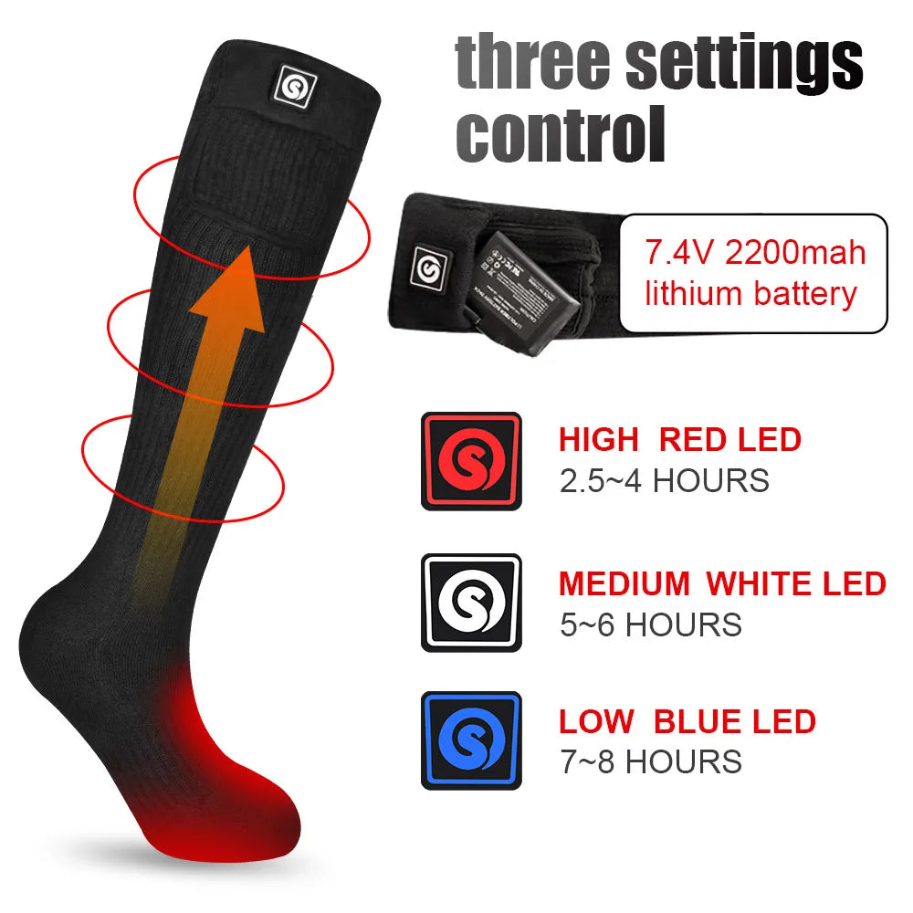 SAVIOR Heated Winter Thermal Heated Socks For Adult Wind Waterproof Rechargeable Battery Warm Motorbike Riding Heating Thermal