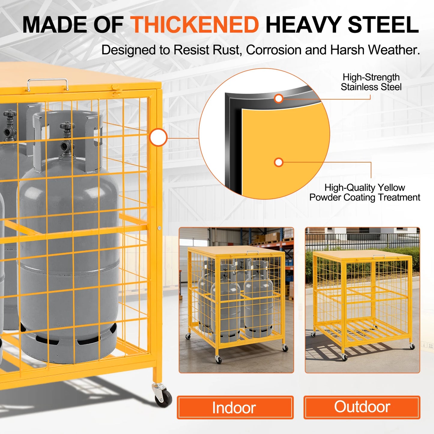 Heavy Duty Steel Propane Tank Storage Box For Outdoors