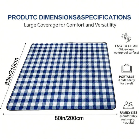 Picnic Blanket Waterproof Sandproof, Foldable Outdoor With Premium Canvas Strap Beach