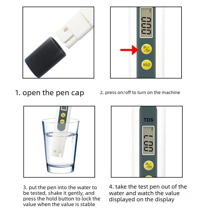 TDS Meter 0-9990ppm Digital PH Meter 0.01 PH High Precision Pen Water Tester TDS&PH Meter 0-14 PH LCD PPM Tester Aquarium Filter