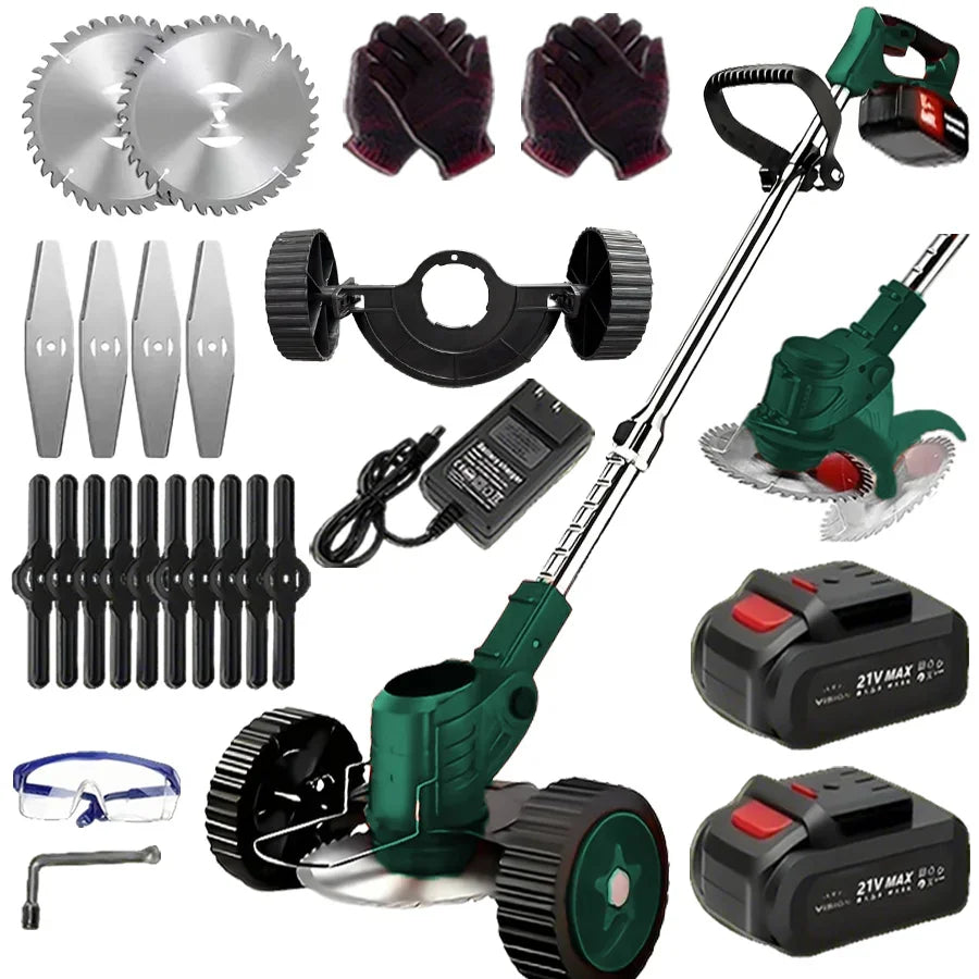 Wireless Electric Weed Trimmer And Lawn Edger With Dual Batteries