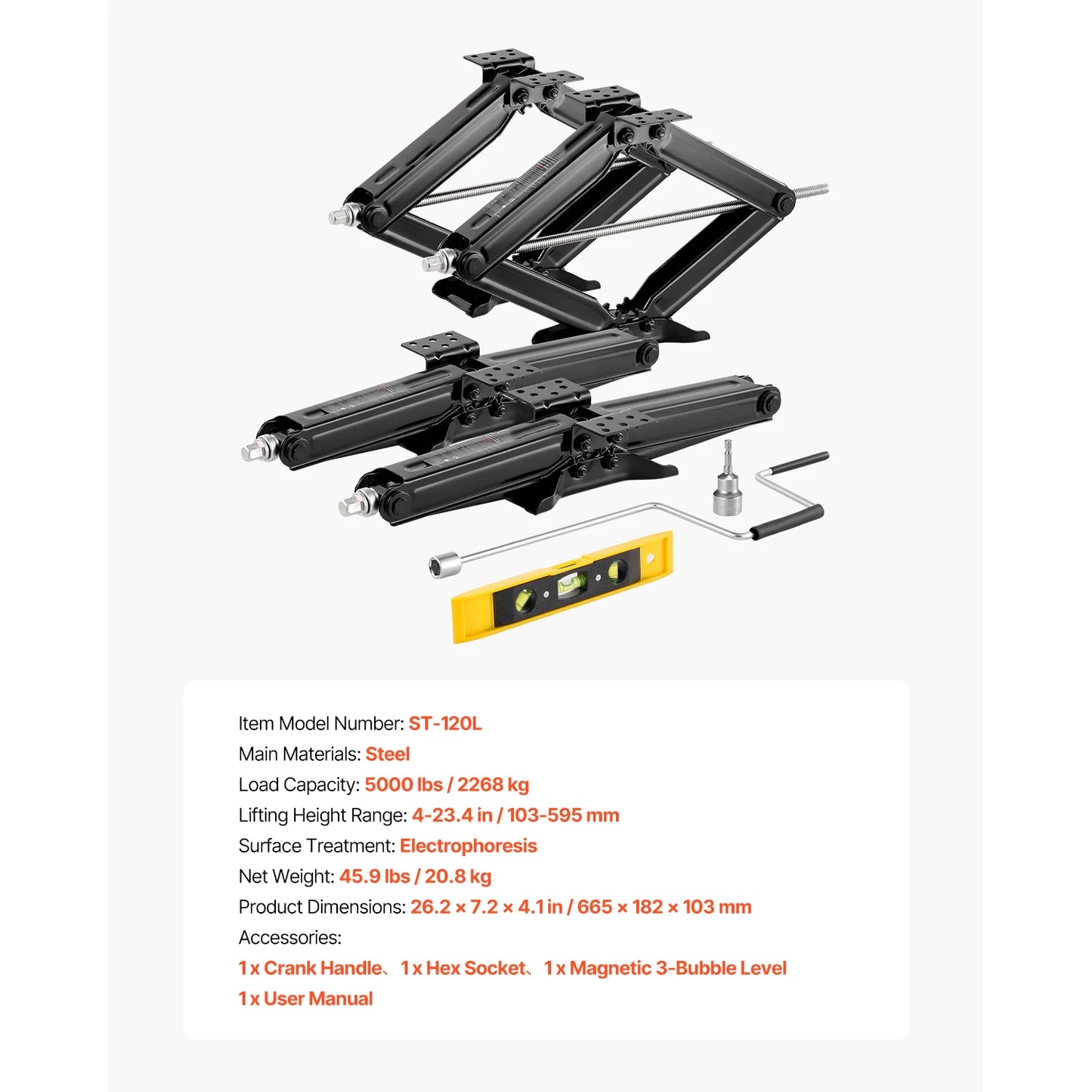SucceBuy 5000/6500/9000 lbs RV Scissor Jacks RV Stabilizer Leveling Scissor Jacks, Set of 4, Heavy Duty Stabilizer Jack for RV