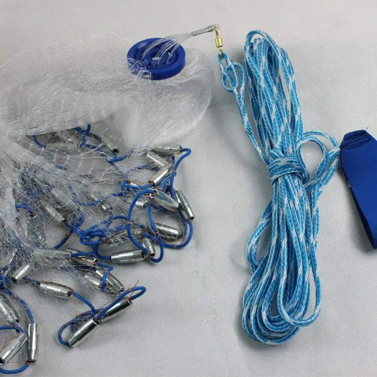 Monofilament Bait Net With Heavy Steel Sinkers For Fishing