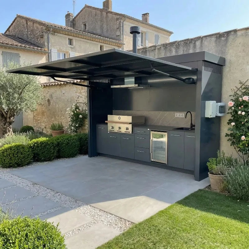 Durable 304 Stainless Steel Outdoor BBQ Kitchen Shed Set