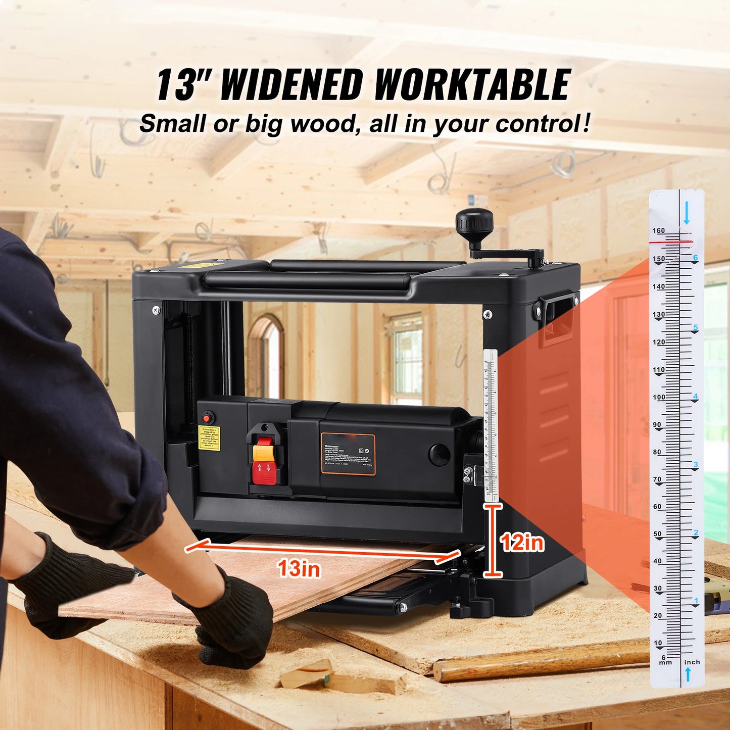 SucceBuy Benchtop Thickness Planer For Precision Woodworking