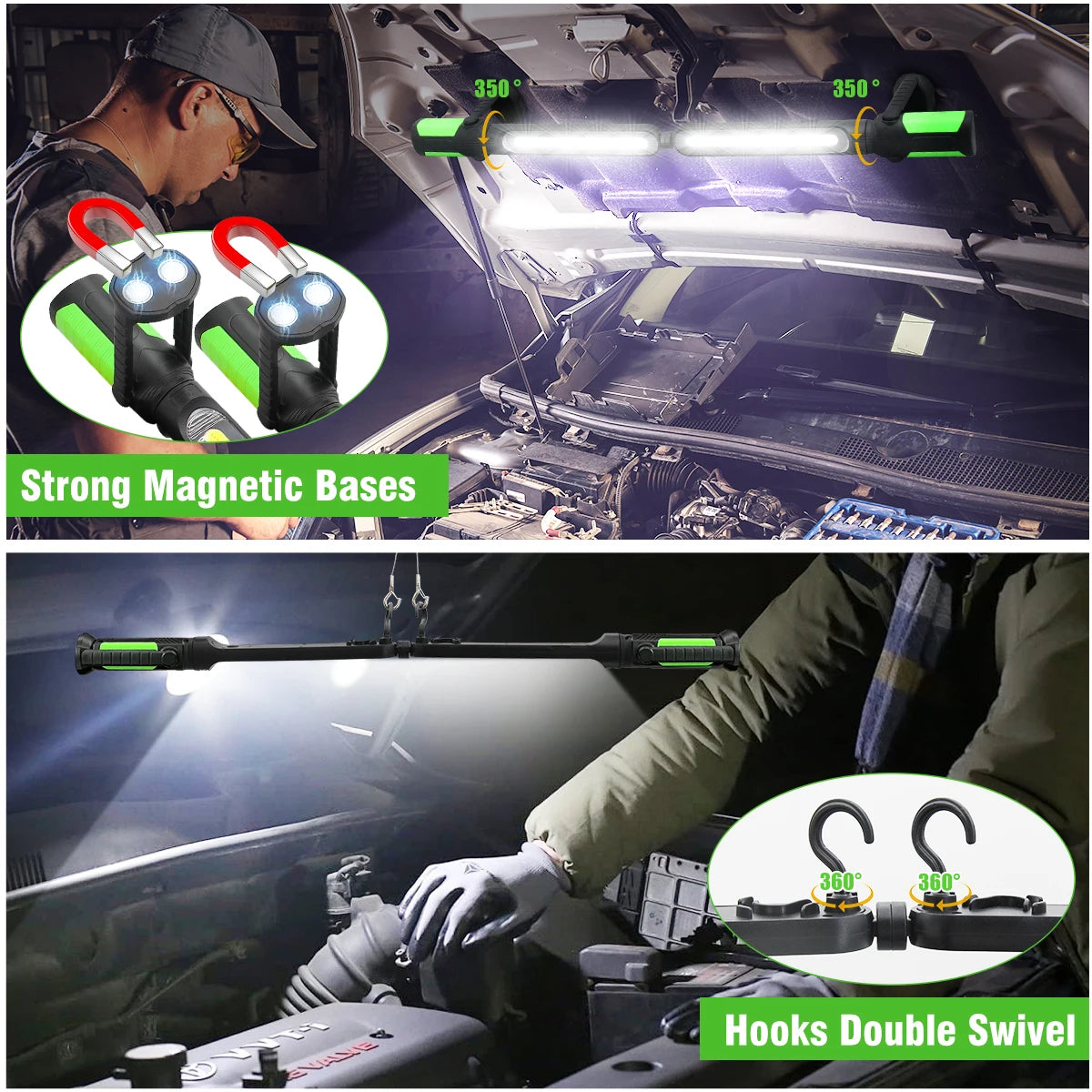 Mixjoy 2400 Lumen Magnetic Rechargeable Led Work Light