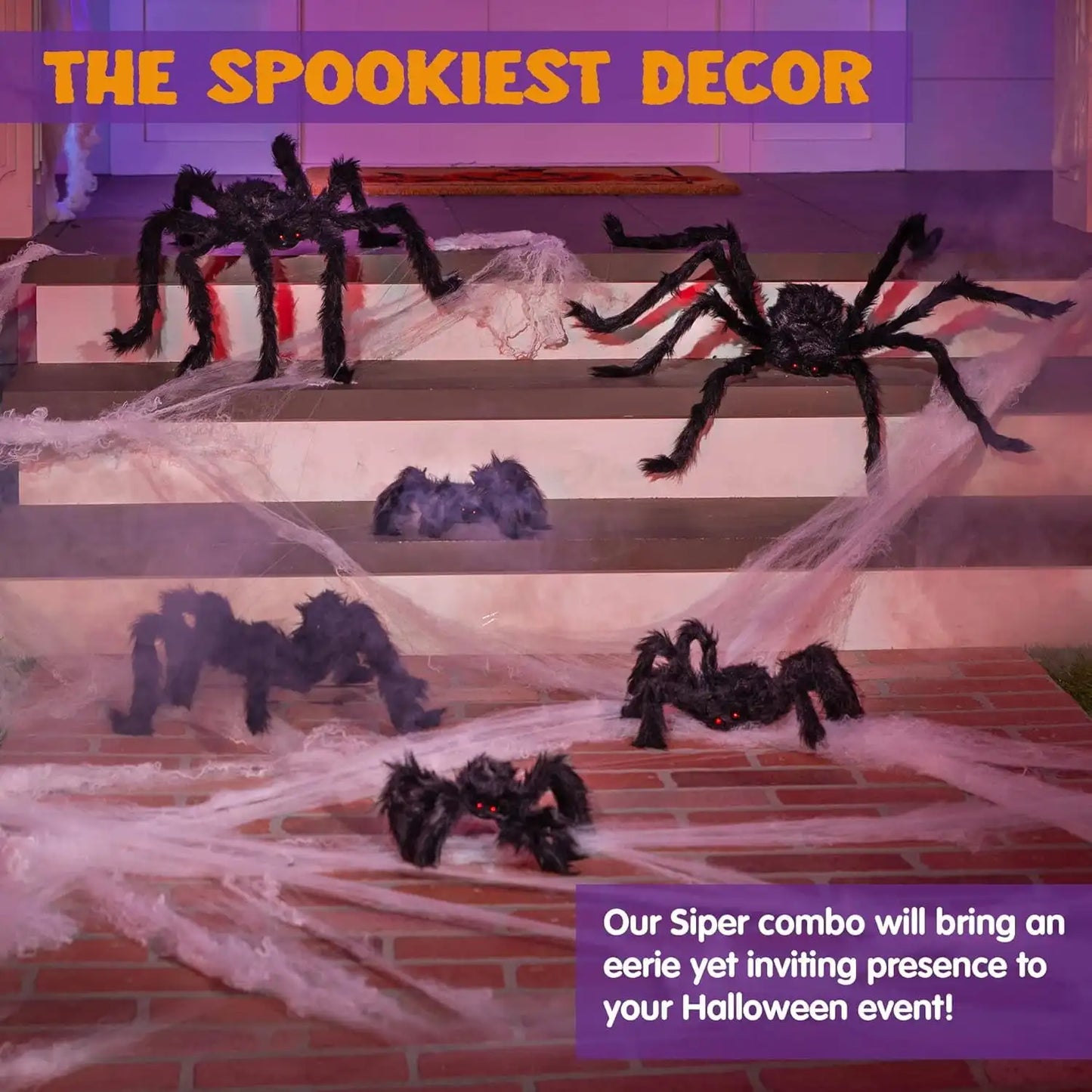Joyfy Giant Spider Halloween Decorations For Yard And Garden
