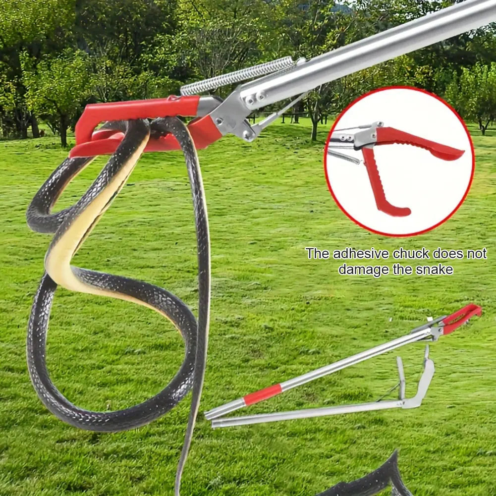 Stainless Steel Foldable Snake Tongs Wide Jaw Reptile Grabber Tool