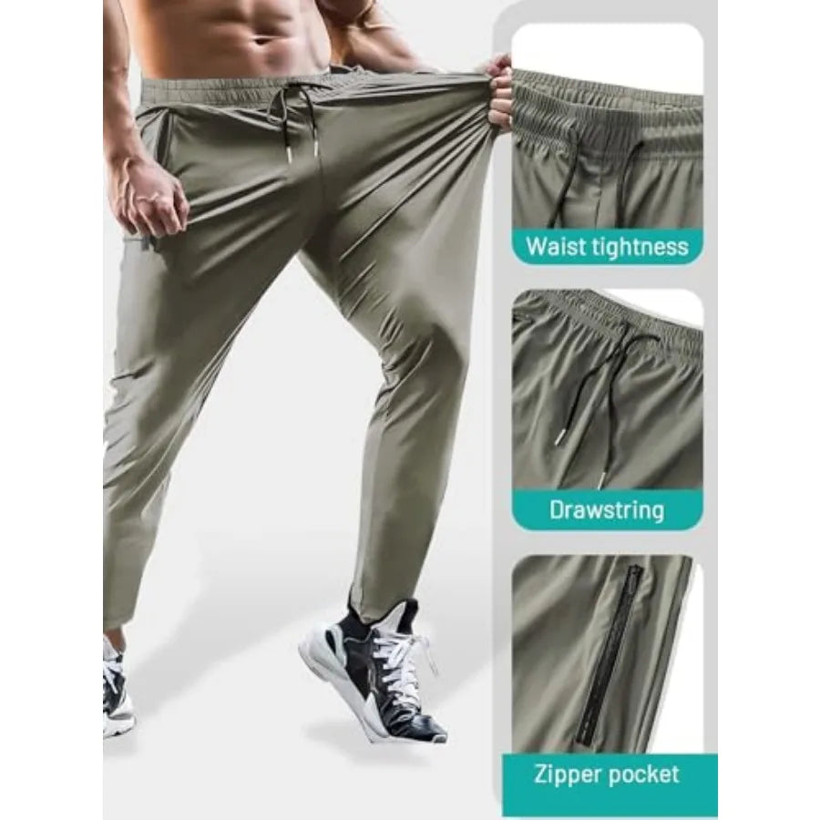 Hidkat Men's Hiking Pants Quick-Dry Lightweight Sweatpants Outdoor Fishing Pants Water Resistant with Zipper Pockets