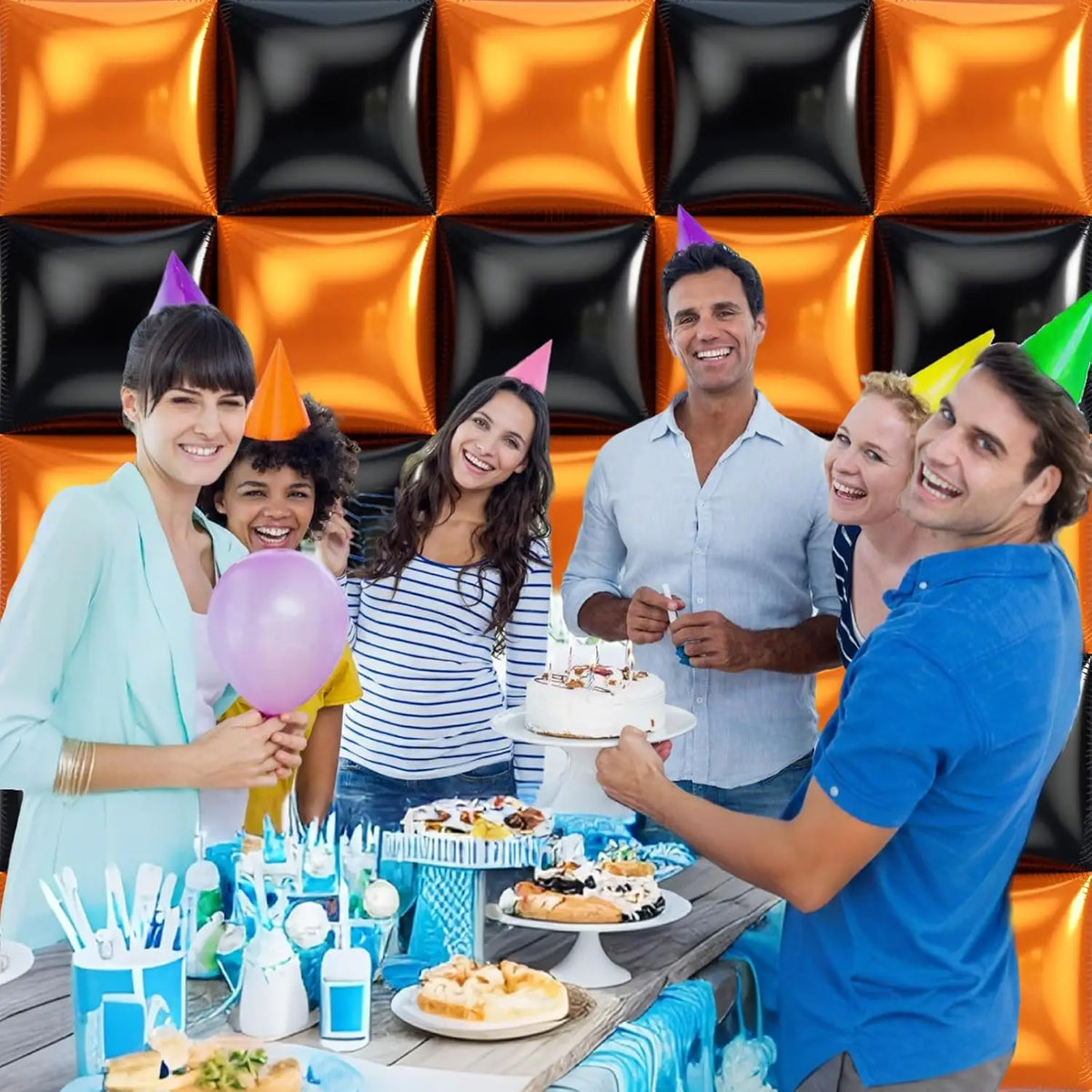Double Sided Square Foil Balloon Garland Arch Kit Decor