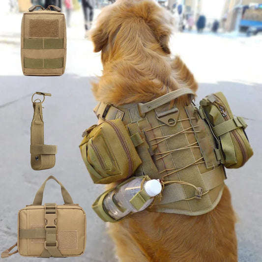 Petavel Tactical Dog Molle Bag Set Harness And Training Accessories