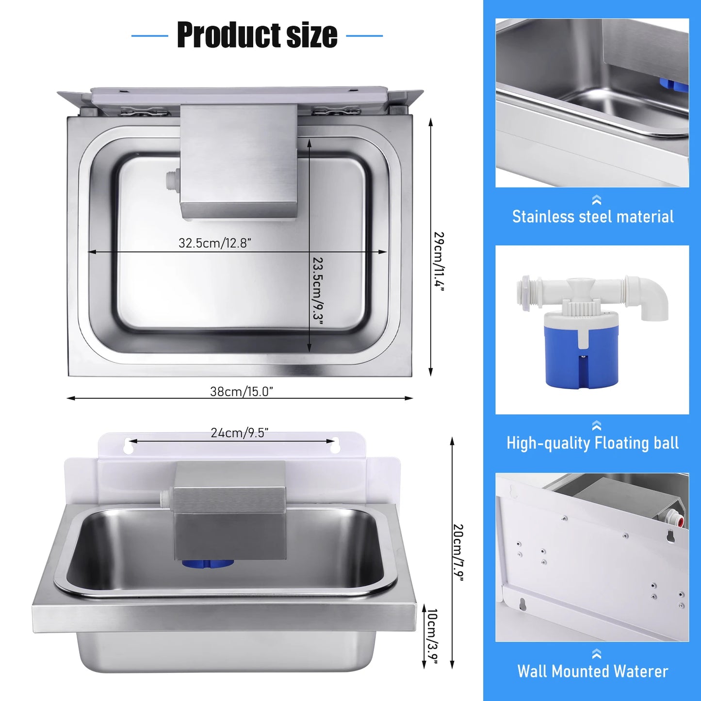 Jiecare Stainless Steel Automatic Water Dispenser For Pets And Livestock