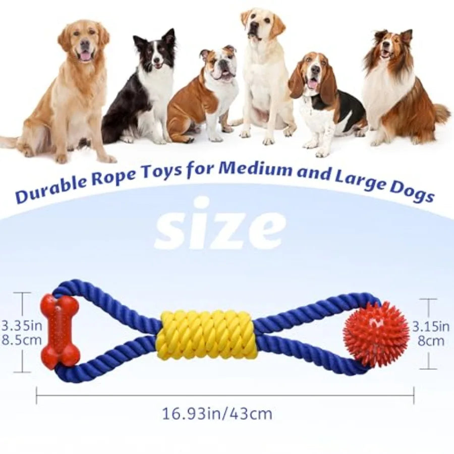 Interactive Dog Rope Tug Toys, Durable Chew Toys For Dogs