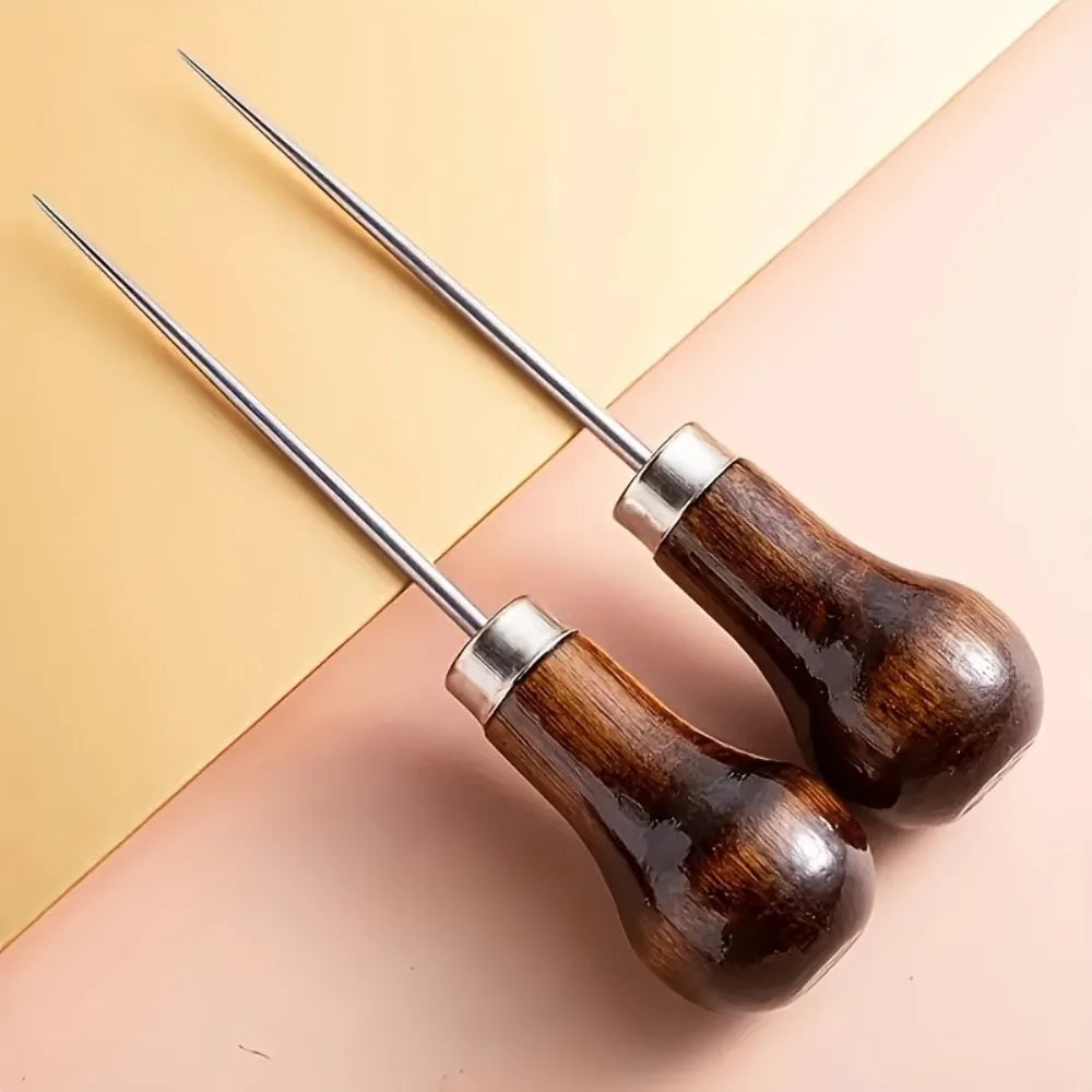 Solid Steel Gourd Awl For Leather Crafting And Shoe Repair