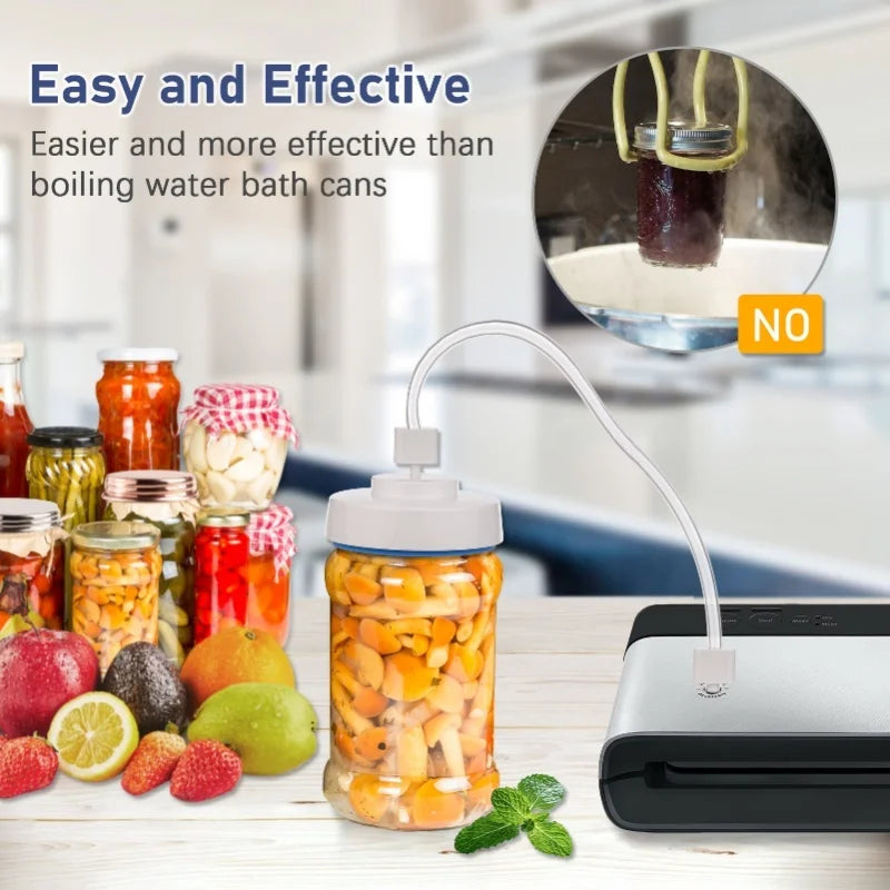 Mason Jar Vacuum Sealer Kit Includes Manual Pump Hose Opener
