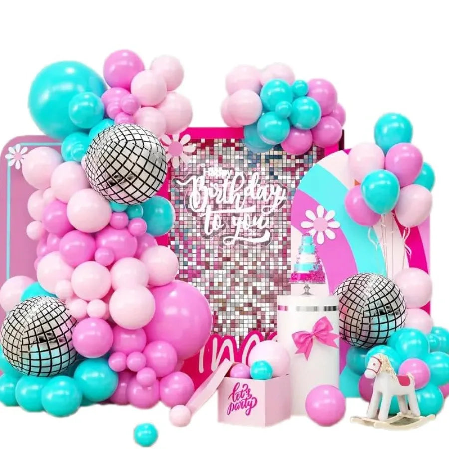 Disco Balloon Arch Kit For Birthday Party Foil Decorations