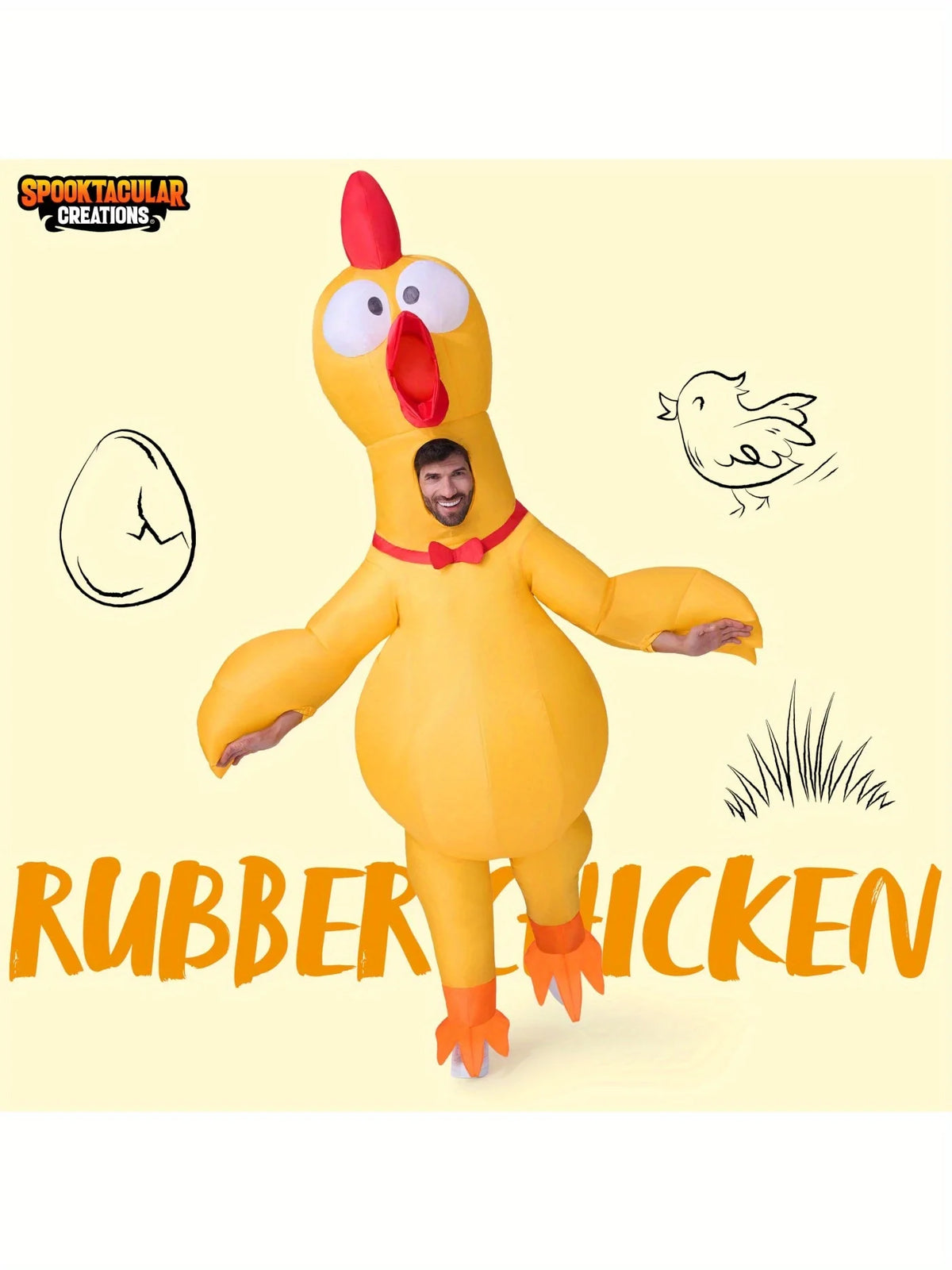 Joyfy Inflatable Rubber Chicken Costume For Adults Halloween Cosplay