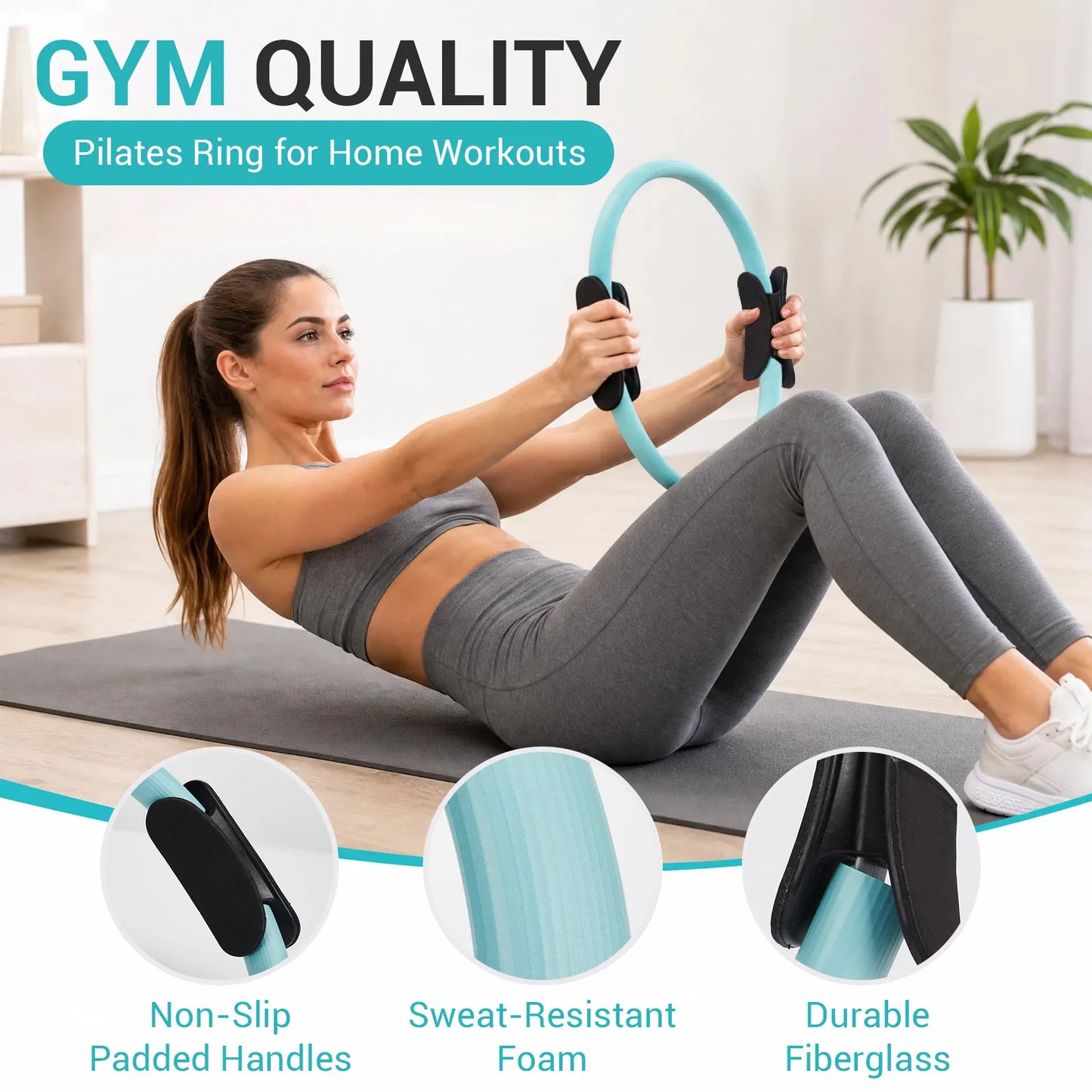 Complete Pilates Training Set With Resistance Bands And Exercise Ball