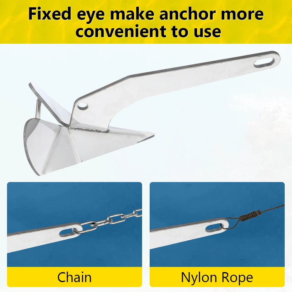 HiMISS Premium 316 Stainless Steel Triangular Boat Anchor
