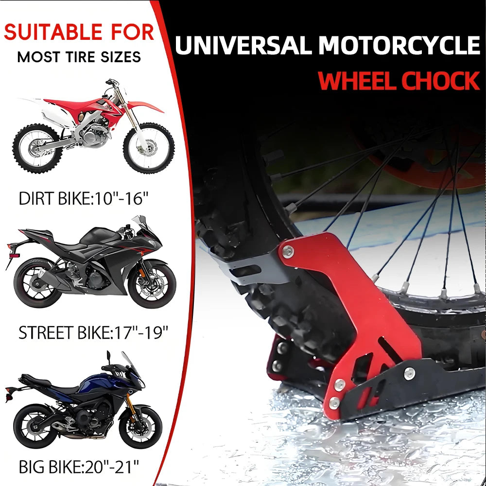 JFGRACING Heavy Duty Motorcycle Trailer Front Wheel Stand Parking Chock