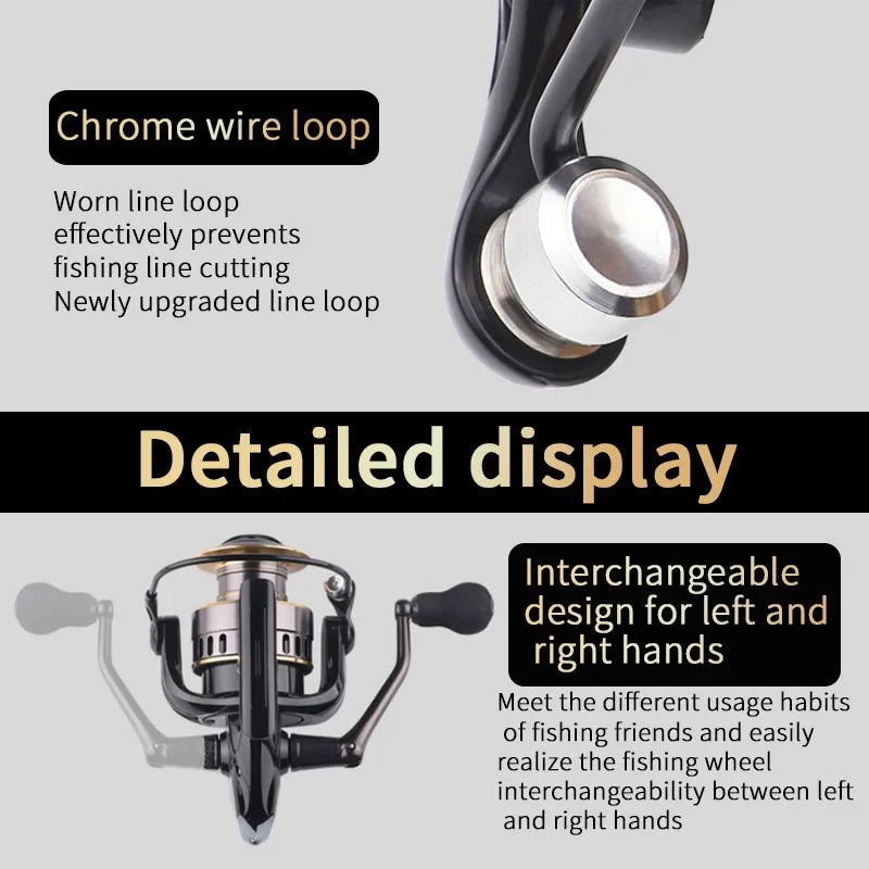 Two Handle Spinning Fishing Reel Aluminum Alloy Cross Spool