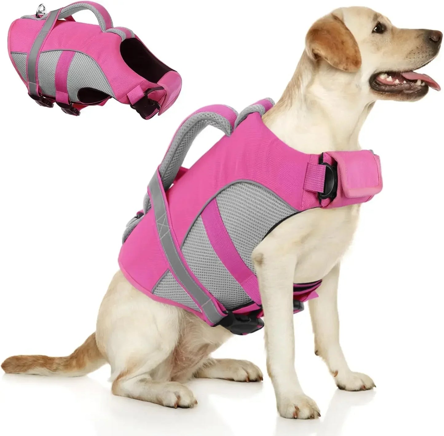BXX Durable Mesh Dog Life Jacket With Ergonomic Rescue Handle