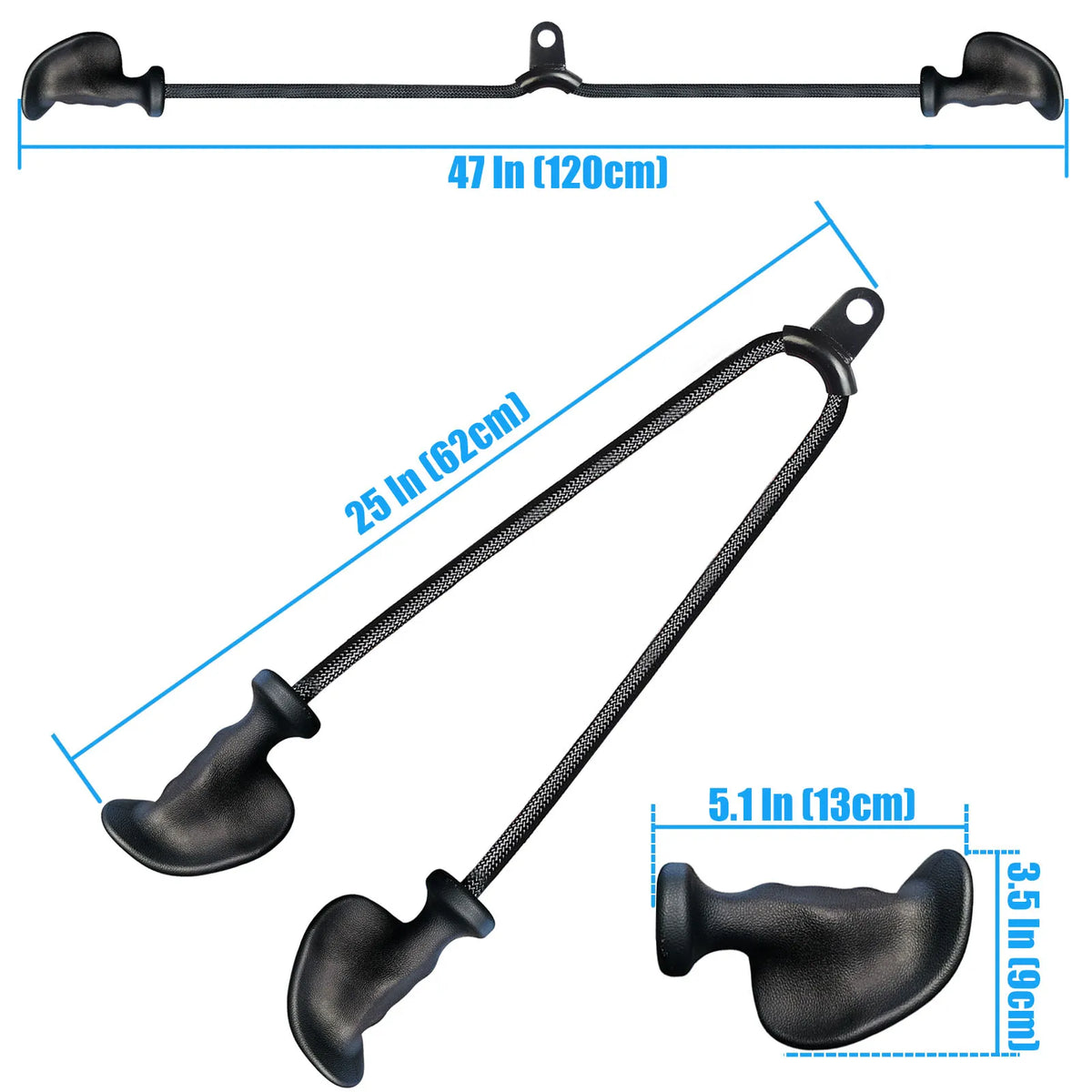 MARSAFIT Ergonomic Tricep Rope Cable Attachment for Gym Training