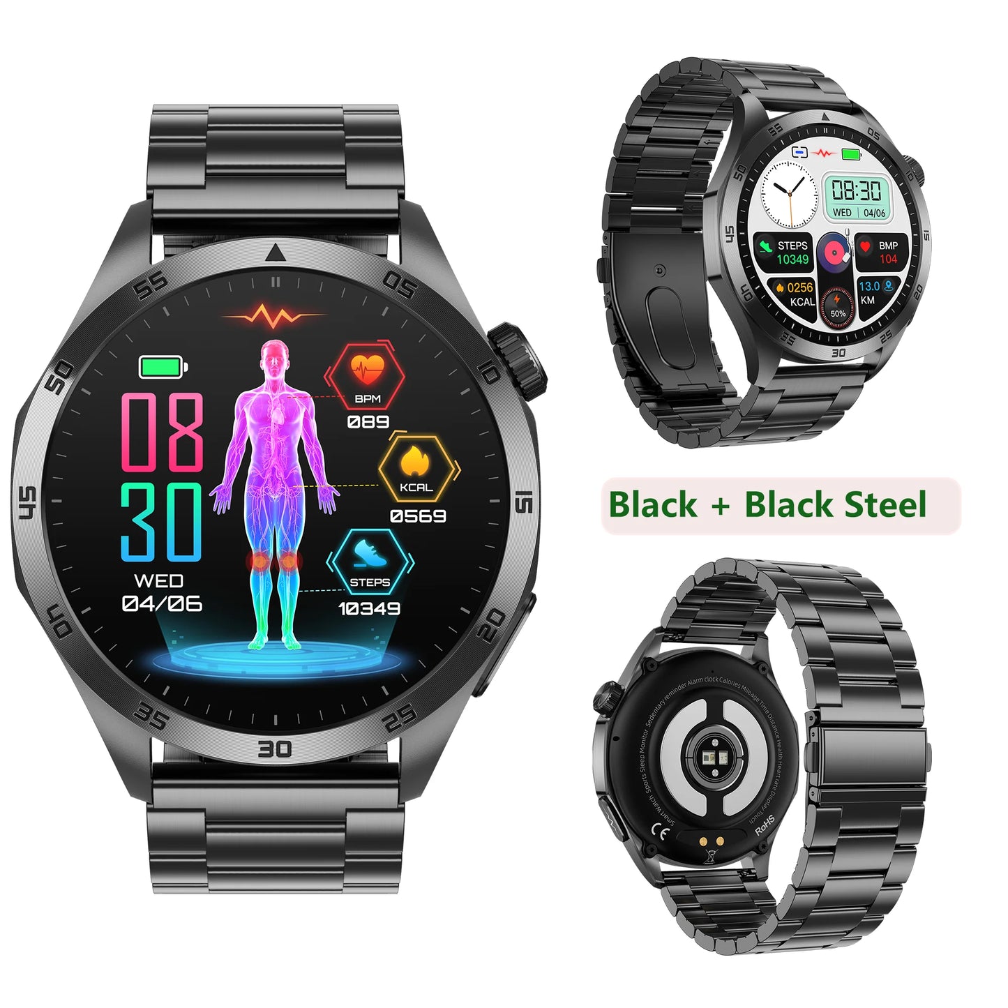 Advanced Health Smart Watch With Ecg Ppg Blood Pressure Tracking