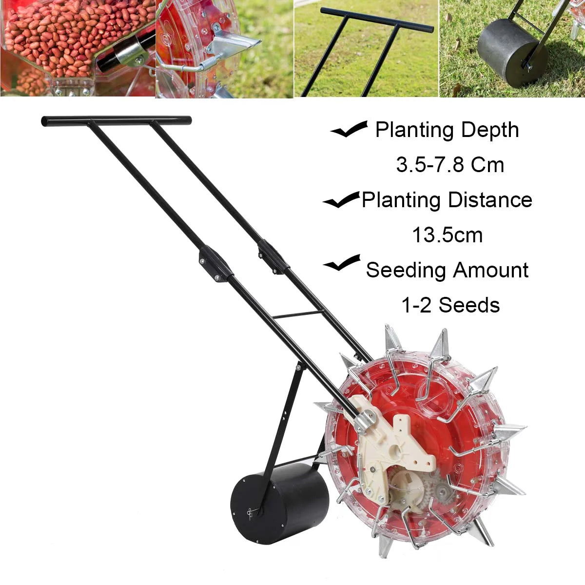 Hand Push Drum Seeder Fertilizer Applicator Multifunctional Crop Planter