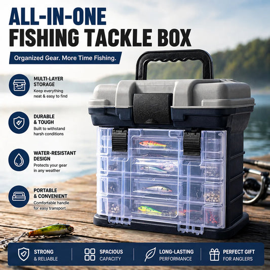 Portable Fishing Tackle Box Kit With Pliers And Dividers