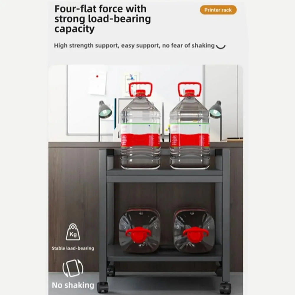 Garvee Dual Tier Office Printer Rack Metal PC Tower Stand