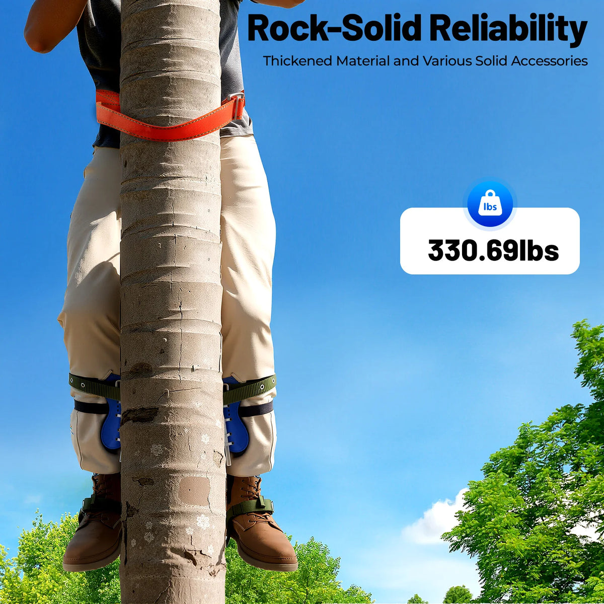 Adjustable Steel Tree Climbing Spikes With Safety Belt And Gloves