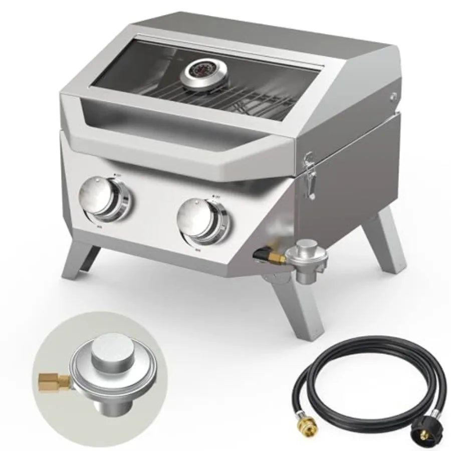 Dual Fuel Gas And Charcoal Grill With Flat Top Griddle