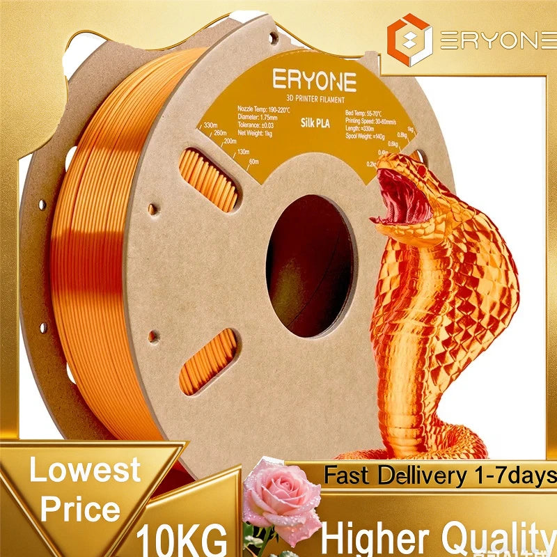 Eryone Silk PLA 3D Printer Filament Premium Shiny Finish