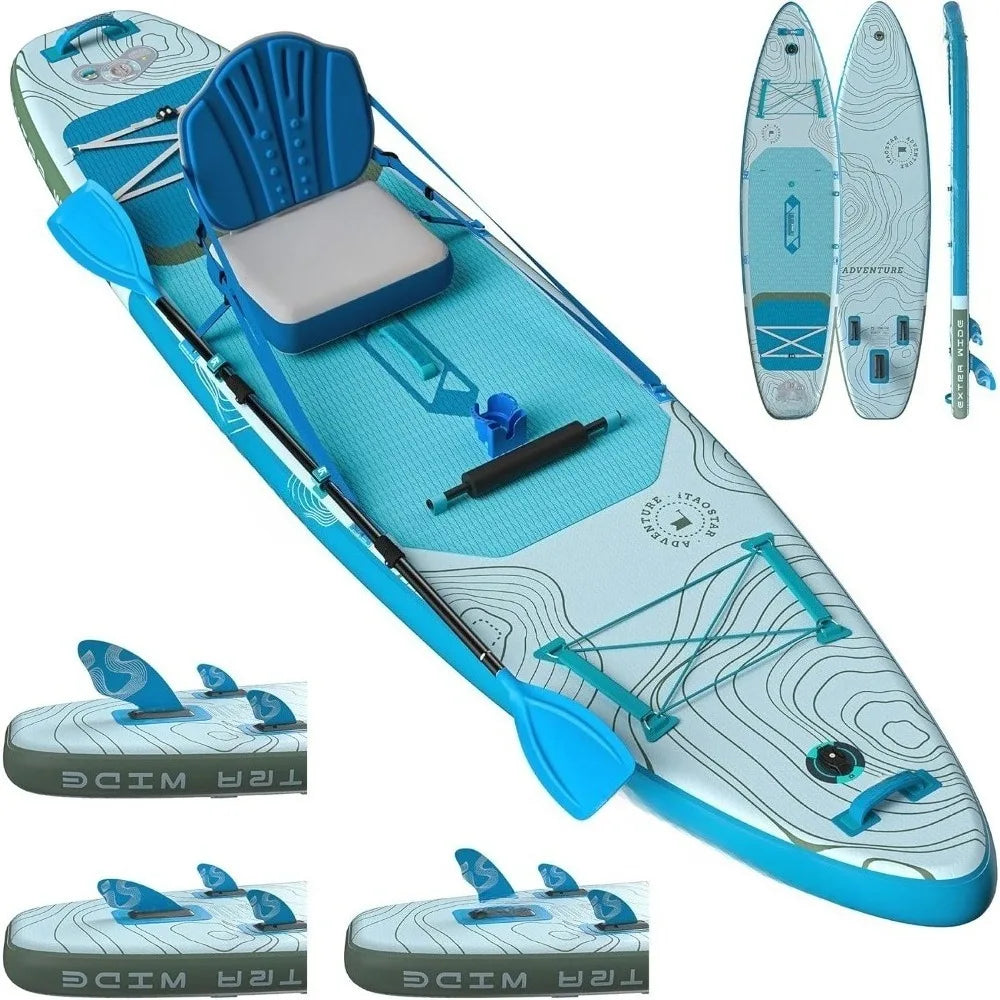 Extra Wide Inflatable Stand Up Paddle Board With Five Fins