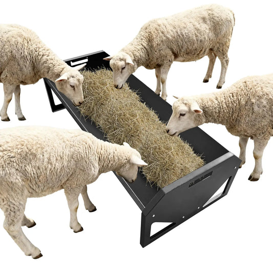 HiMISS Heavy Duty Galvanized Steel Livestock Hay Feeder Trough