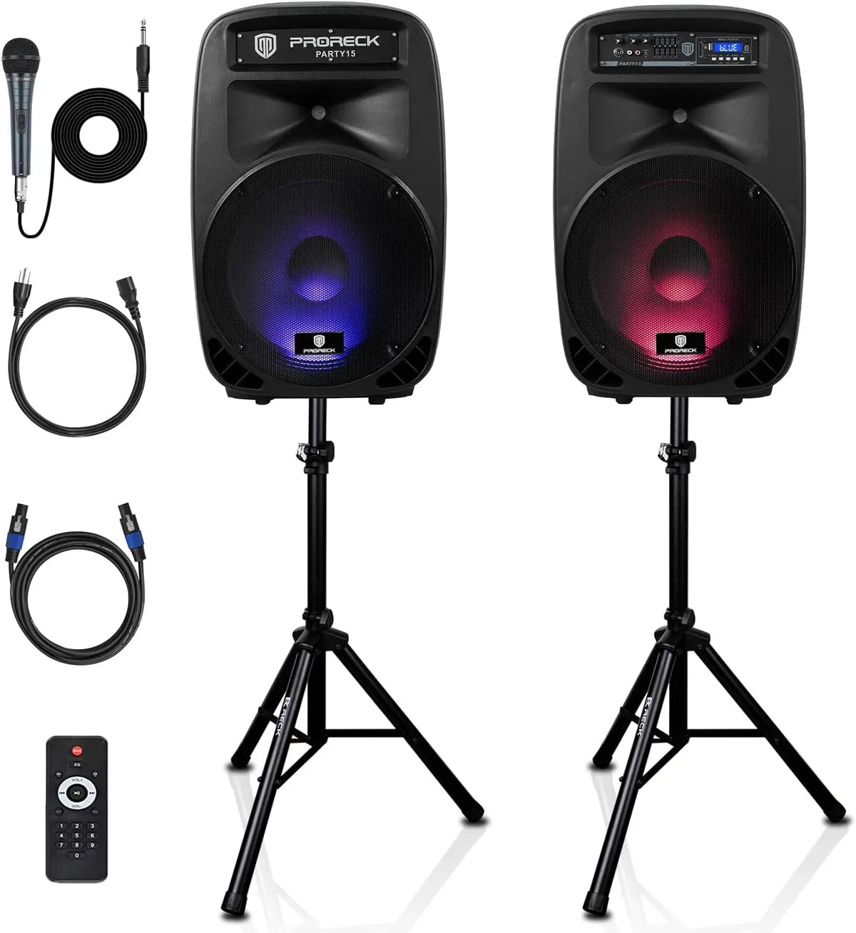 Proreck Powered PA Speaker System Bluetooth FM Remote Control
