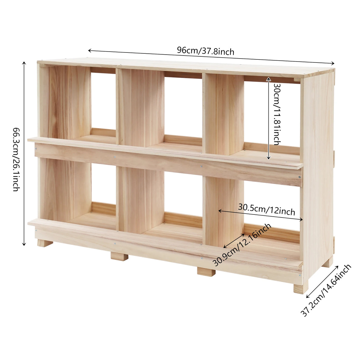 Six Compartment Wooden Chicken Nesting Box For Backyard Poultry